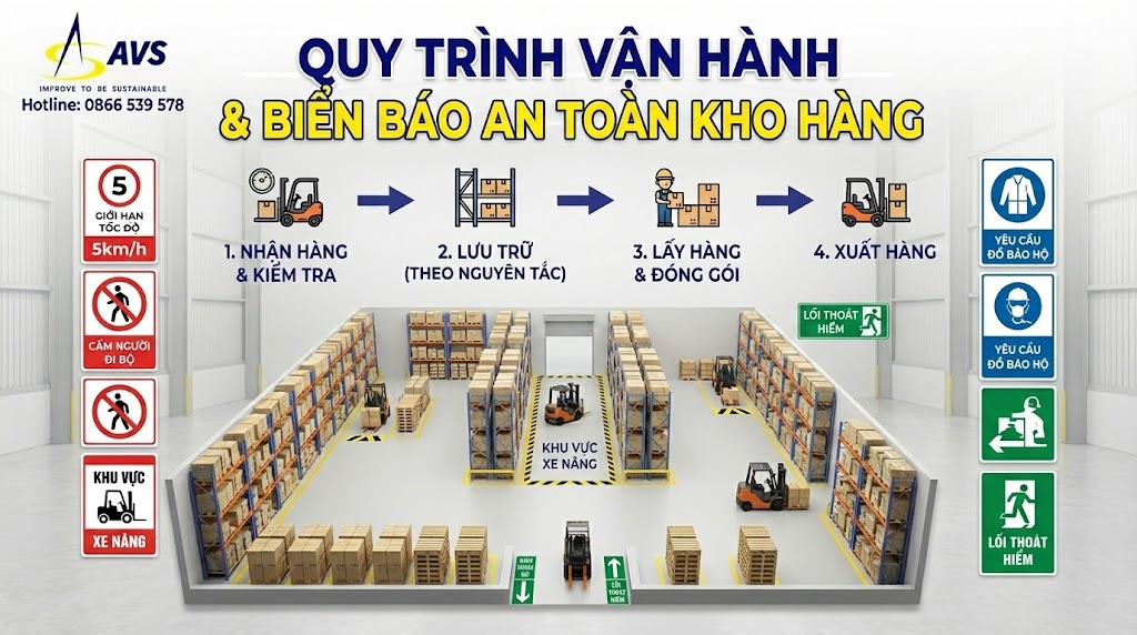 Quy trình vận hành và an toàn cho kho hàng