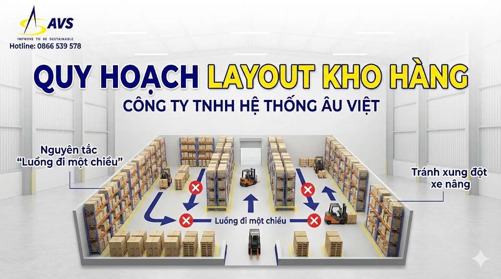 quy hoạch layout kho hàng theo nguyên tắc luồng đi một chiều